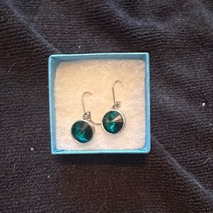 Touchstone earrings.  Emerald Green